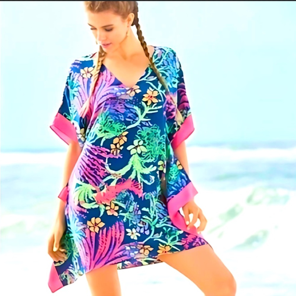 Lilly Pulitzer Asymmetrical Dress - Blue, Pink, Green